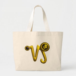 CAPRICORN GOLD ZODIAC SIGN JEWEL GROTE TOTE BAG