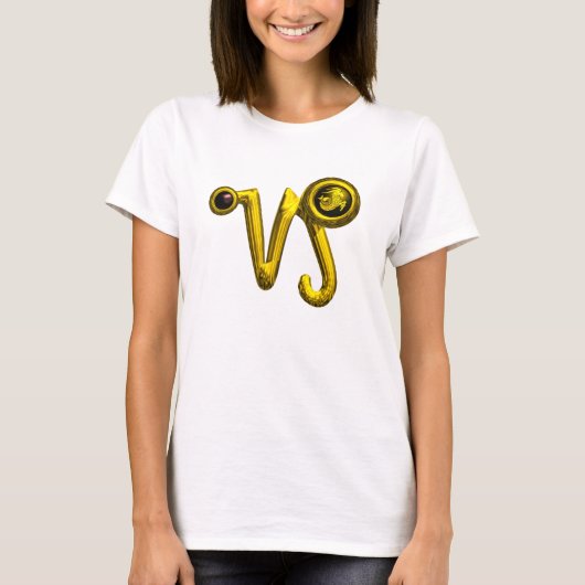 CAPRICORN GOLD ZODIAC SIGN JEWEL T-SHIRT (Voorkant)