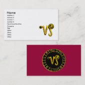 CAPRICORN GOLD ZODIAC SIGN JEWEL VISITEKAARTJE (Voorkant / Achterkant)