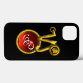 CAPRICORN GOLD ZODIAC SIGN RED RUBY MONOGRAM Case-Mate iPhone CASE (Achterkant (horizontaal))