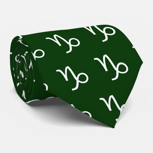 Capricorn - Groen #003300 Stropdas (Opgerold)