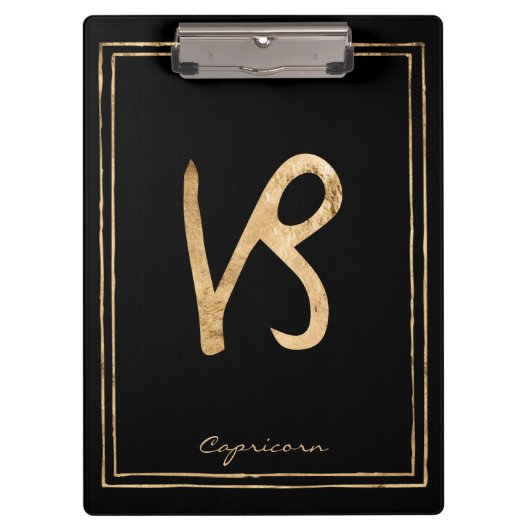 Capricorn hammered goud gestileerde astrologie klembord (Voorkant)