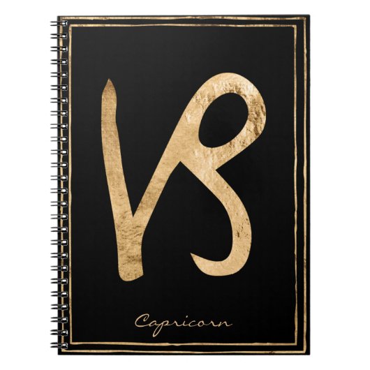 Capricorn hammered goud gestileerde astrologie notitieboek (Voorkant)