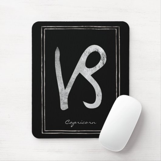 Capricorn hammered Silver astrology zodiaster Muismat (Met muis)