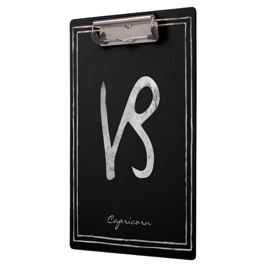 Capricorn hammered Silver gestileerde astrologie Klembord (Links)