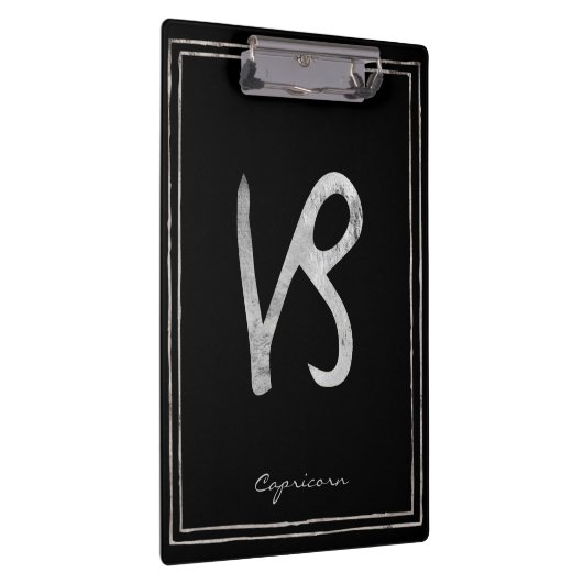 Capricorn hammered Silver gestileerde astrologie Klembord (Rechts)