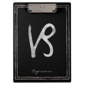 Capricorn hammered Silver gestileerde astrologie Klembord (Voorkant)