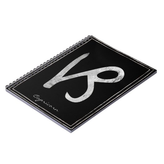 Capricorn hammered Silver gestileerde astrologie Notitieboek (Linkerzijde)