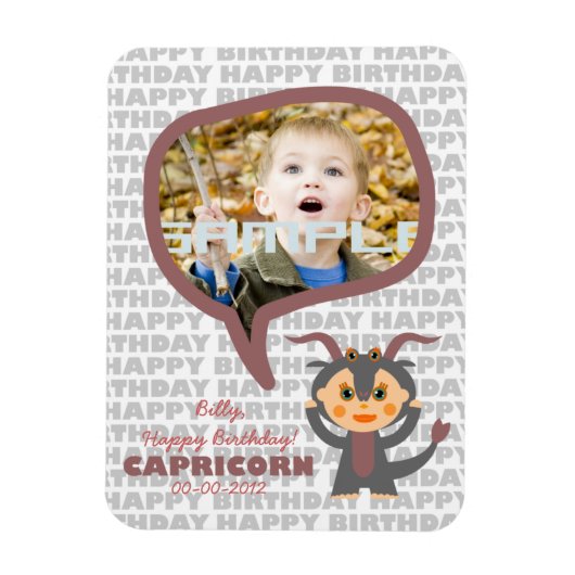 Capricorn Happy Birthday Keepslag voor kinderen Magneet (Verticaal)