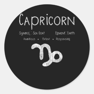 Capricorn Horoscope Astrology Star Sign Birthday Ronde Sticker
