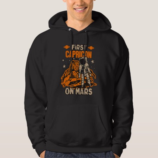 Capricorn Horoscope Sign Astronaut Hoodie (Voorkant)