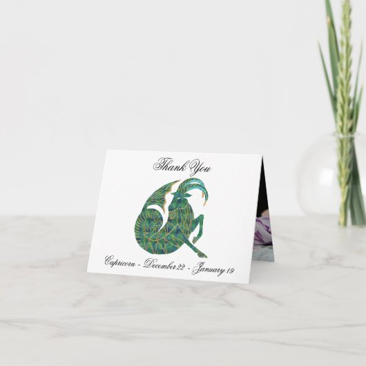 Capricorn Impressionist Painingstijl & Gold Bedankkaart (Voorkant)