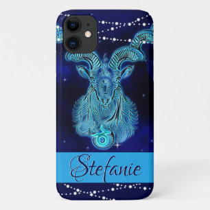 Capricorn in Dark Blue Hoesje-Mate iPhone Case