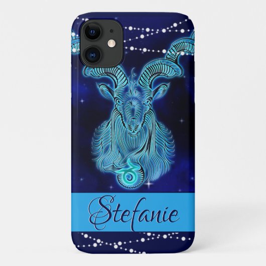 Capricorn in Dark Blue Hoesje-Mate iPhone Case (Achterkant)