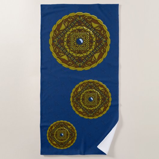 Capricorn Mandala Beach Towel Strandlaken (Voorkant)