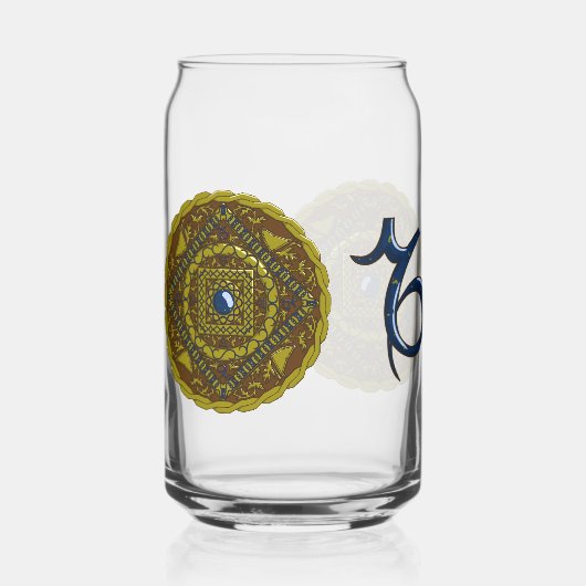 Capricorn Mandala Blikvorm Glas (Voorkant)