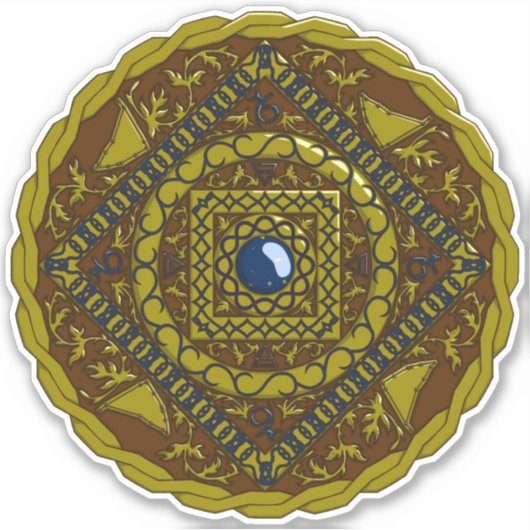 Capricorn Mandala Contour Sticker (Voorkant)