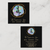 *~* Capricorn Mermaid Opal Gold Rainbow Goddess Vierkante Visitekaartje (Voorkant / Achterkant)