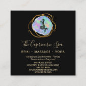 *~* Capricorn Mermaid Opal Gold Rainbow Goddess Vierkante Visitekaartje (Achterkant)