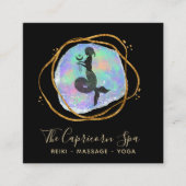 *~* Capricorn Mermaid Opal Gold Rainbow Goddess Vierkante Visitekaartje (Voorkant)
