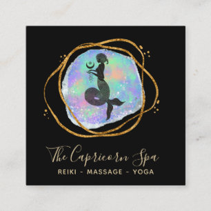 *~* Capricorn Mermaid Opal Gold Rainbow Goddess Vierkante Visitekaartje
