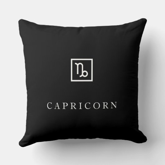 Capricorn – Minimalist Zodiac Decorative Pillow  Kussen (Achterkant)