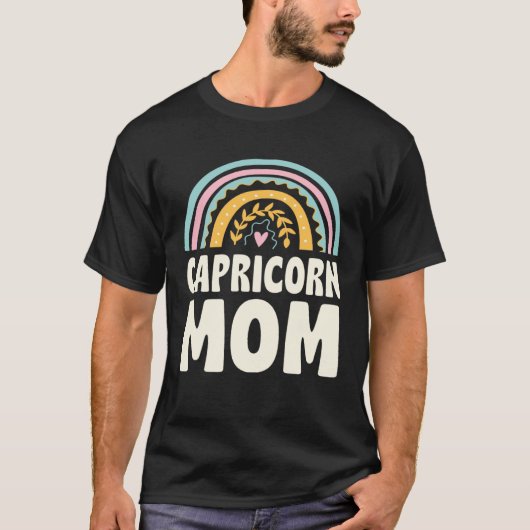 Capricorn Mom Boho Style Bohemian Rainbow Mothers  T-shirt (Voorkant)