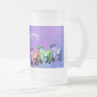 Capricorn Mulitcolored Miniatuurgewas, bevroren Mo Matglas Bierpul