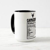 Capricorn Nutritional Facts Mok (Voorkant links)
