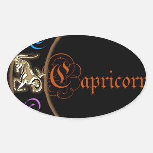 Capricorn Ovale Sticker (Voorkant)
