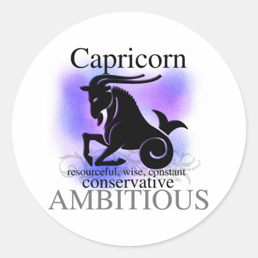 Capricorn over jou ronde sticker (Voorkant)