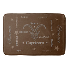 Capricorn Personality Brown Bath Mat