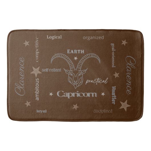 Capricorn Personality Brown Bath Mat (Voorkant)