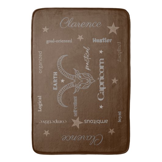 Capricorn Personality Brown Bath Mat (Voorkant Verticaal)