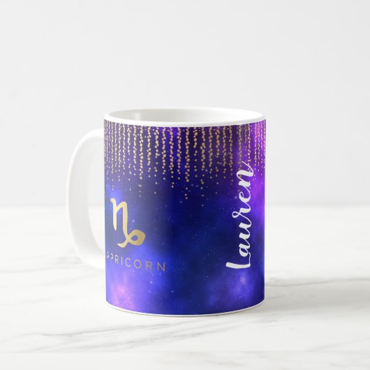 Capricorn Personalized Coffee Mok (Voorkant links)