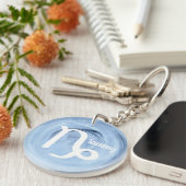 Capricorn Personalized Waterverf Zodiac Sign Sleutelhanger (Voorkant Rechts)