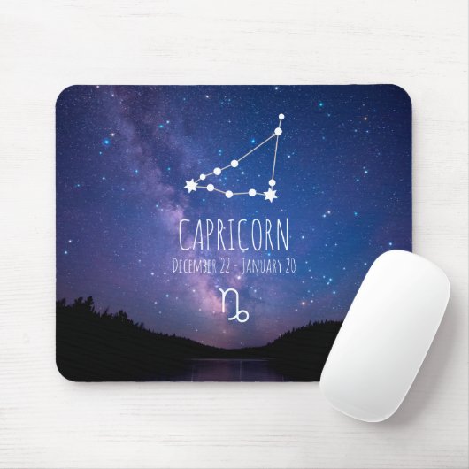 Capricorn | Personalized Zodiac Constellation Muismat (Met muis)