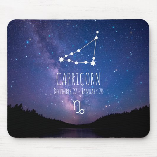 Capricorn | Personalized Zodiac Constellation Muismat (Voorkant)