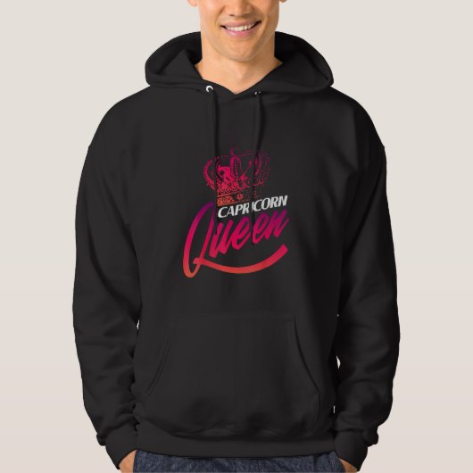 Capricorn Queen Astrology Constellation Birth Sign Hoodie (Voorkant)