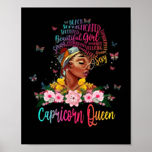 Capricorn Queen Black Women Persistent Beauful Poster (Voorkant)