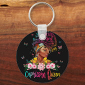 Capricorn Queen Black Women Persistent Beauful Sleutelhanger (Voorkant)