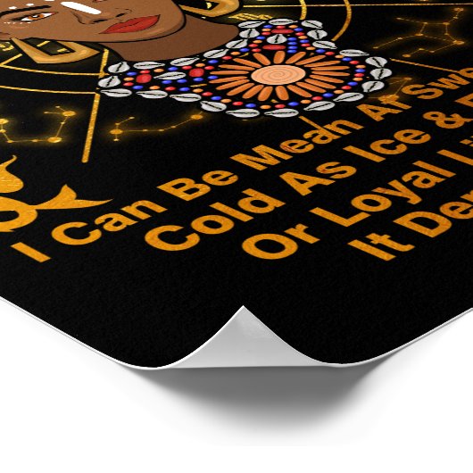 Capricorn Queen Sweet Snoep Birthday Black Women Poster (Hoek)