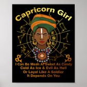 Capricorn Queen Sweet Snoep Birthday Black Women Poster (Voorkant)