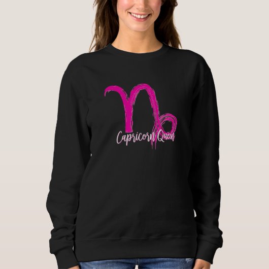 Capricorn Queen Symbol Pink Trui (Voorkant)