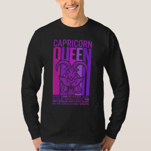 Capricorn Queen Zodiac Sign Paarse Women Horoscope T-shirt