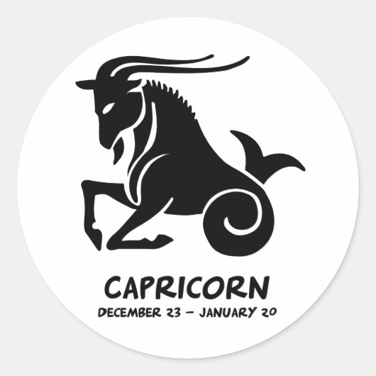 Capricorn Ronde Sticker (Voorkant)