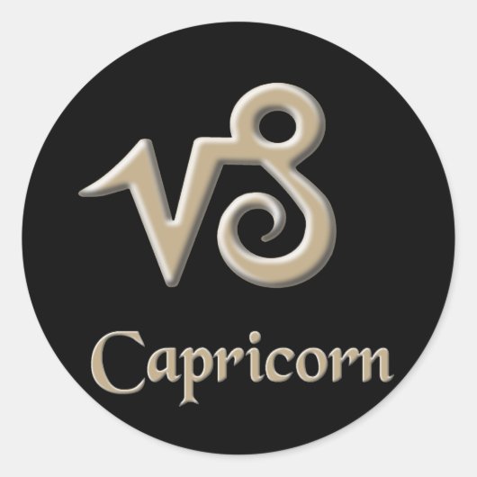 Capricorn Ronde Sticker (Voorkant)