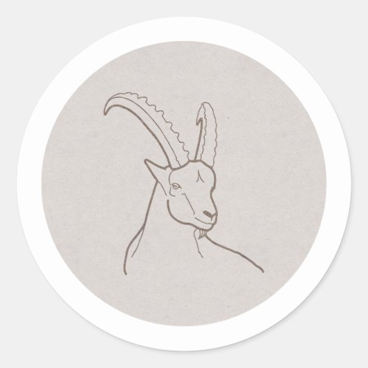 Capricorn Ronde Sticker (Voorkant)
