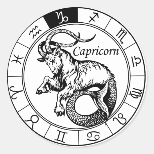 capricorn ronde sticker (Voorkant)