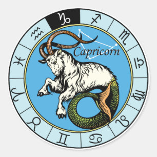capricorn ronde sticker
